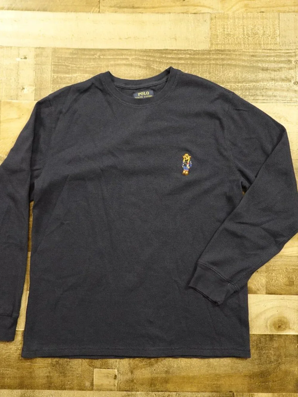 Polo Ralph Lauren Bear Waffle Knit Sleep Shirt Men’s XL‎ Navy Thermal